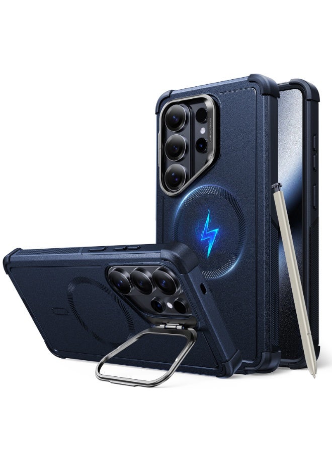اي اس ار ESR for Samsung Galaxy S26 Ultra Phone Case with Stash Stand, 7X Military-Grade Drop Protection, Shock-Absorbing Rugged Cover, Compatible with MagSafe Accessories, Cyber Series Navy Blue - Image 1