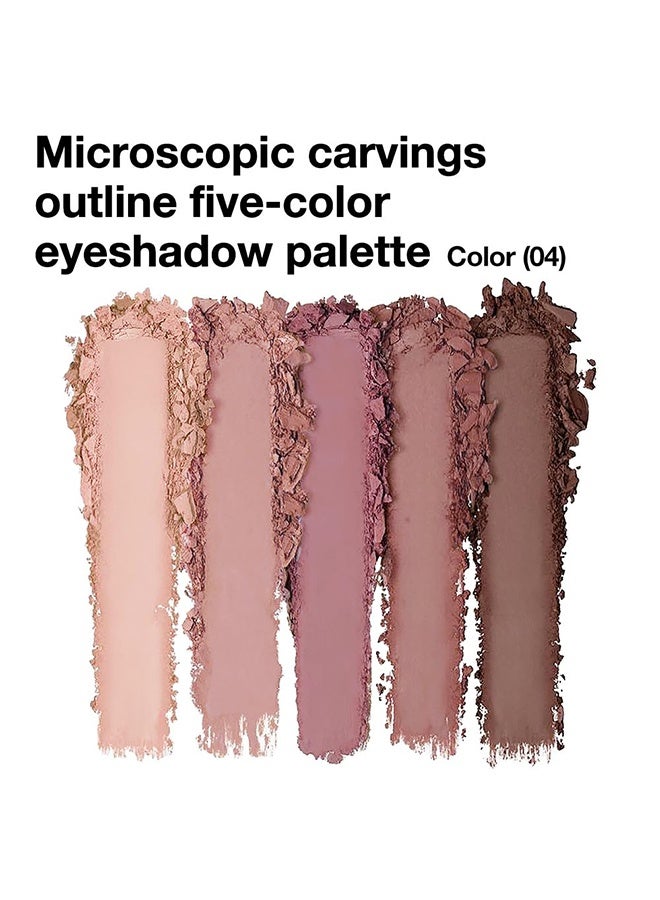 MYHO Microscopic Carvings Outline Five-Color Eyeshadow Palette, Neutral Nude Brown Eyeshadow Palette Makeup, 5 Colors Velvety Matte Finish, Romantic Peach Mauve Eye Shadows, Natural Everyday to Eye Makeup Looks, for Brown Eyes Long Lasting Naturing-Looking 04 - Image 2