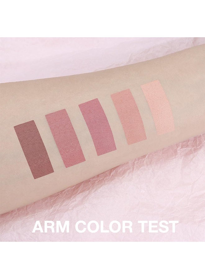 MYHO Microscopic Carvings Outline Five-Color Eyeshadow Palette, Neutral Nude Brown Eyeshadow Palette Makeup, 5 Colors Velvety Matte Finish, Romantic Peach Mauve Eye Shadows, Natural Everyday to Eye Makeup Looks, for Brown Eyes Long Lasting Naturing-Looking 04 - Image 3