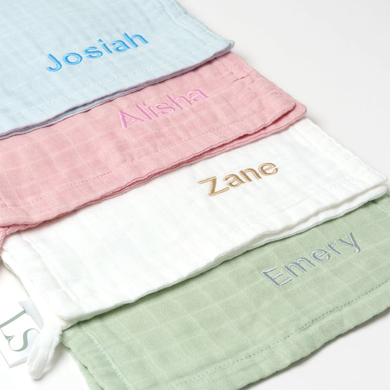 Lovingly Signed Personalized Bamboo Muslin Cloths - Pink (Pack of 3) - Image 2