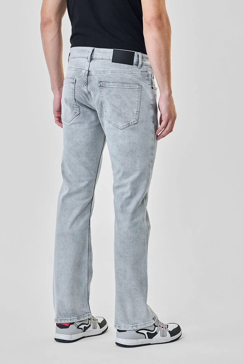 SNITCH Grey Bootcut Washed Jeans for Men | Best Price UAE