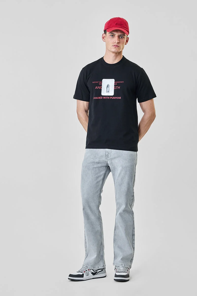 SNITCH Grey Bootcut Washed Jeans for Men | Best Price UAE