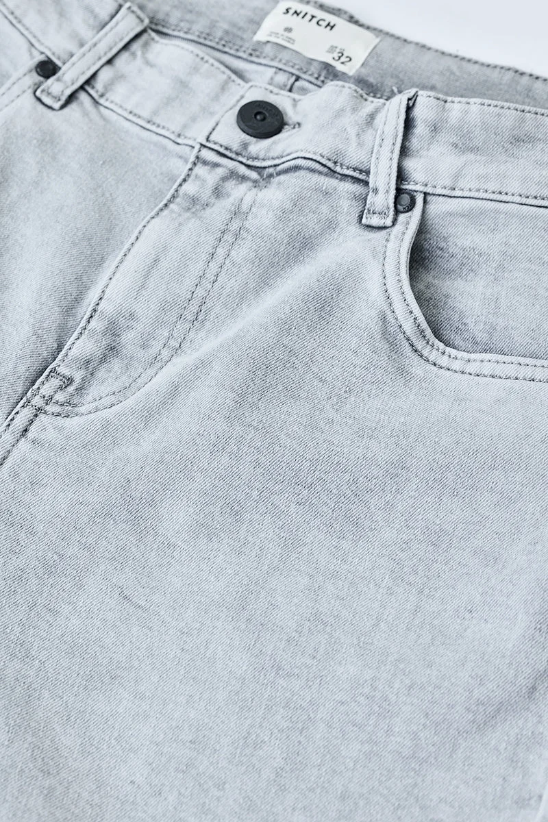 SNITCH Grey Bootcut Washed Jeans for Men | Best Price UAE