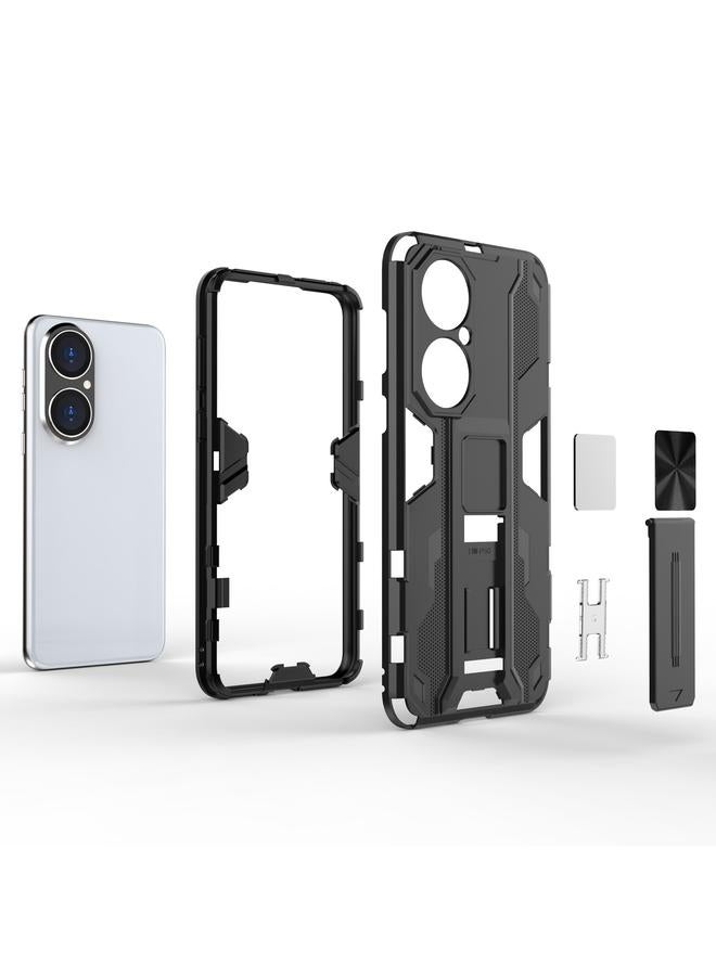 اس-توب جراب لهاتف Huawei P50 Supersonic مصنوع من مادة PC + TPU ومضاد للصدمات مع حامل - Image 3