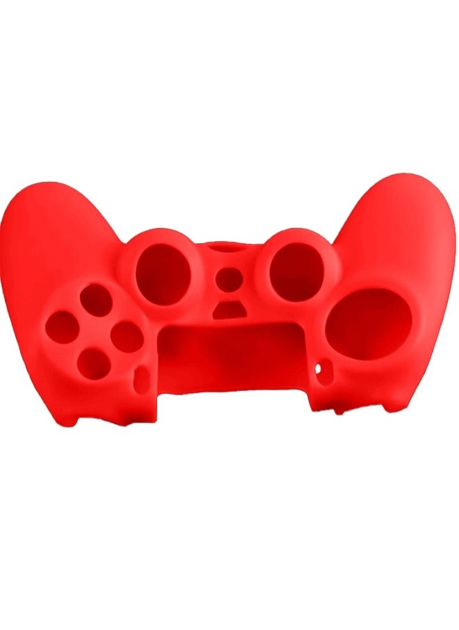 غطاء سيليكون لجهاز تحكم DualShock PS4 ومقابض تناظرية - أحمر