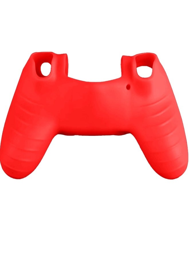 غطاء سيليكون لجهاز تحكم DualShock PS4 ومقابض تناظرية - أحمر