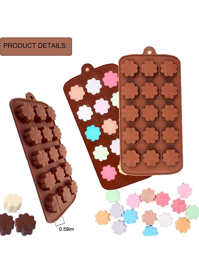Arabest - 6PCS Chocolate Candy Molds Silicone Non-Stick, Heart Shape Baking Mold, Rose Flower Candy Molds, Star Shape Chocolate Molds for Fat Bombs, Caramels, Jello, Gummy, Truffles, Ice Cubes - Image 1