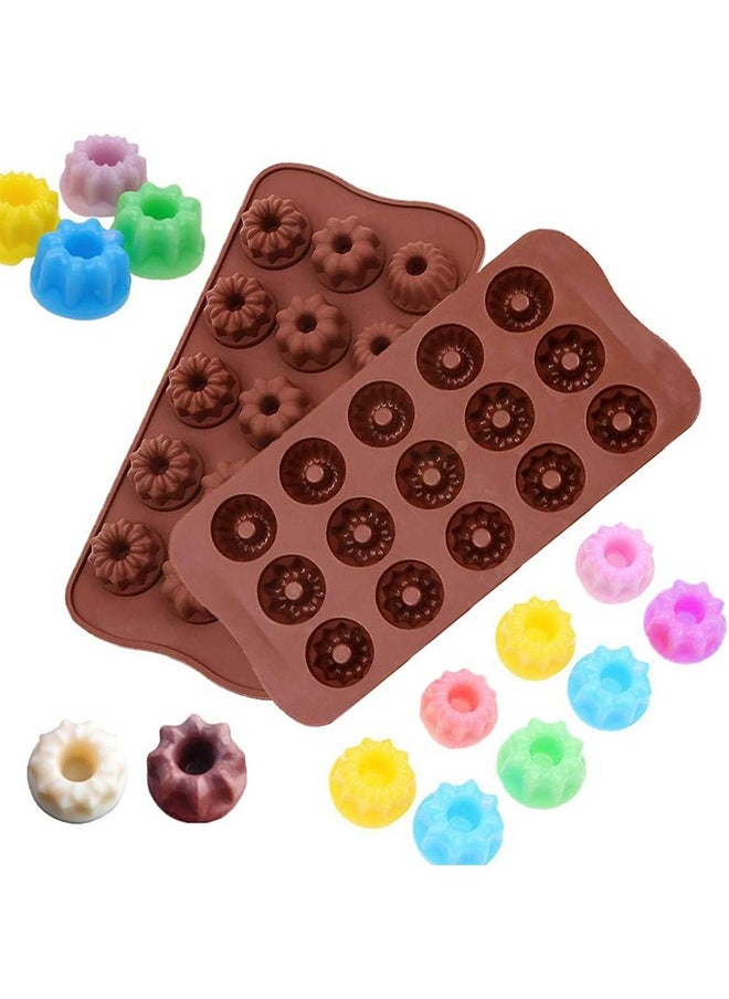 Arabest - 6PCS Chocolate Candy Molds Silicone Non-Stick, Heart Shape Baking Mold, Rose Flower Candy Molds, Star Shape Chocolate Molds for Fat Bombs, Caramels, Jello, Gummy, Truffles, Ice Cubes - Image 1