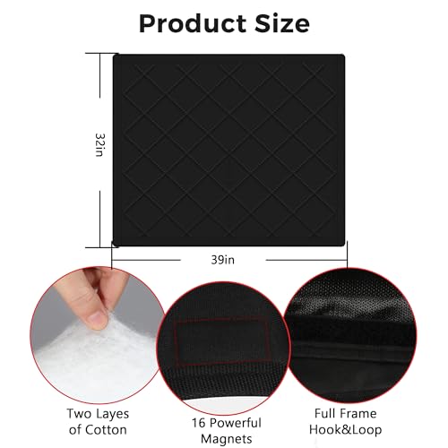 NABOWAN Magnetic Fireplace Cover Easy Install - Indoor Fireplace Blanket to Block Cold Air Reduce Energy Costs, Fireplace Draft Stopper with Full Frame Hook & Loop and Built-in Magnets (32 x 39 Inch) - Image 2
