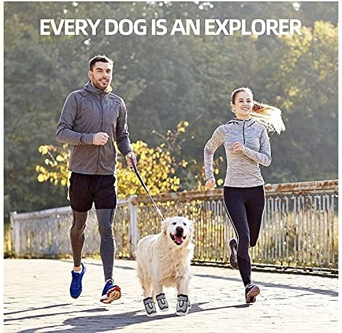 KUTKUT Dustproof Dog Boots for Hardwood Floor | Breathable Dog Shoes | Dog Booties with Reflective and Skid-Proof | Outdoor Paw Protectors with Rubber Soles for Hiking and Running - Image 4