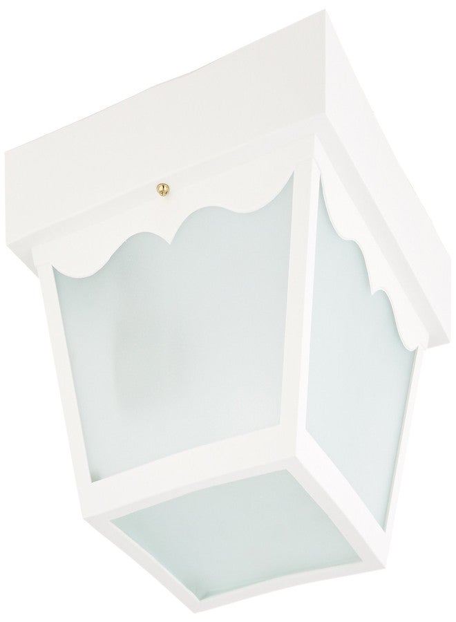 Nuvo SF77/879 Poly Frame Carport Flush Mount with Frosted Acrylic Panels, White, Large