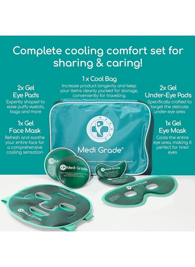 Medi Grade Cooling Ice Face Mask And Cooling Eye Mask For Puffy Eyes & Migraine Relief Self Care Face Ice Pack With Chillgel Face Ice Mask Technology Cooling Face Mask, Eye Pads And Bag - Image 2