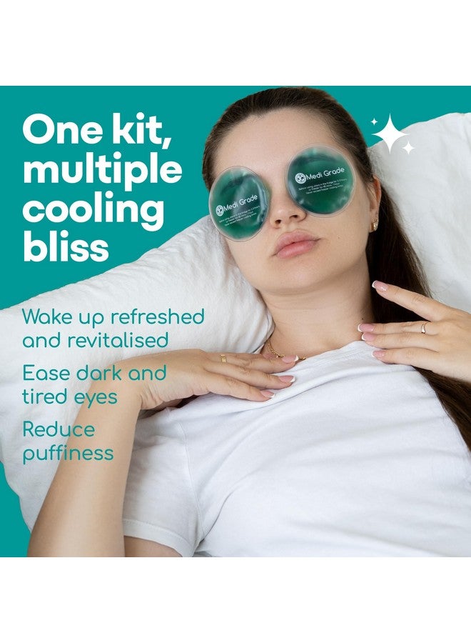 Medi Grade Cooling Ice Face Mask And Cooling Eye Mask For Puffy Eyes & Migraine Relief Self Care Face Ice Pack With Chillgel Face Ice Mask Technology Cooling Face Mask, Eye Pads And Bag - Image 4