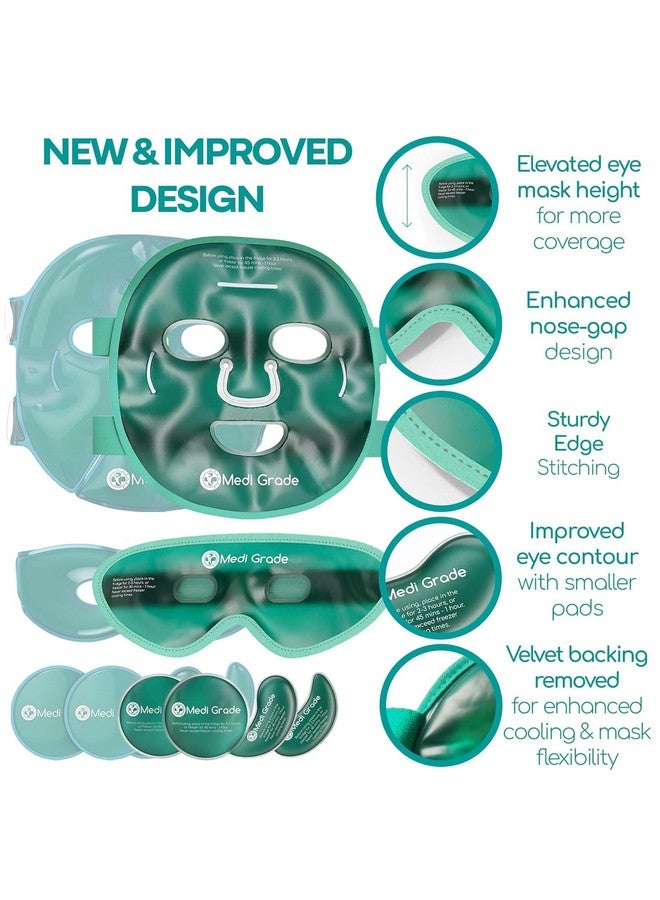 Medi Grade Cooling Ice Face Mask And Cooling Eye Mask For Puffy Eyes & Migraine Relief Self Care Face Ice Pack With Chillgel Face Ice Mask Technology Cooling Face Mask, Eye Pads And Bag - Image 3