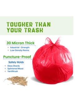 Hi Care (Pack of 100 Bags)  Garbage Bag Red 80x110cm 30 Micron Heavy Duty Oxo Biodegradable Plastic Bag Large Trash Bags Dustbin Bags Waste Bag Office Bag Strong And Durable Bin Bag Garbage Bag Large  - Image 5