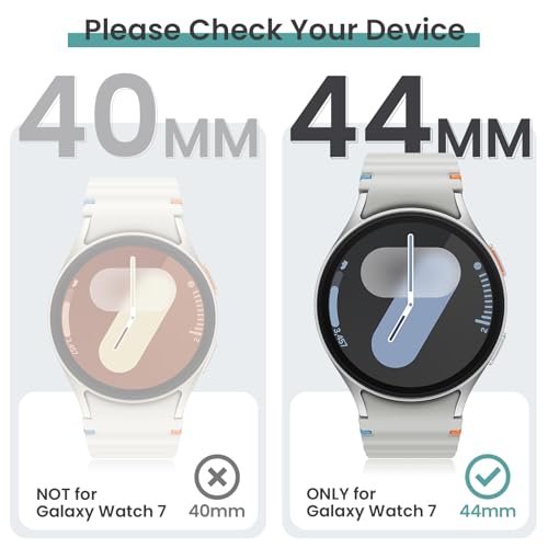 Tensea [5+5Pack for Samsung Galaxy Watch 7 Screen Protector Case 44mm Accessories, Hard PC Bumper/HD Anti-Fog Tempered Glass Protective Film, Face Cover Set, Galaxy Watch 7 Case for Women Men - Image 2