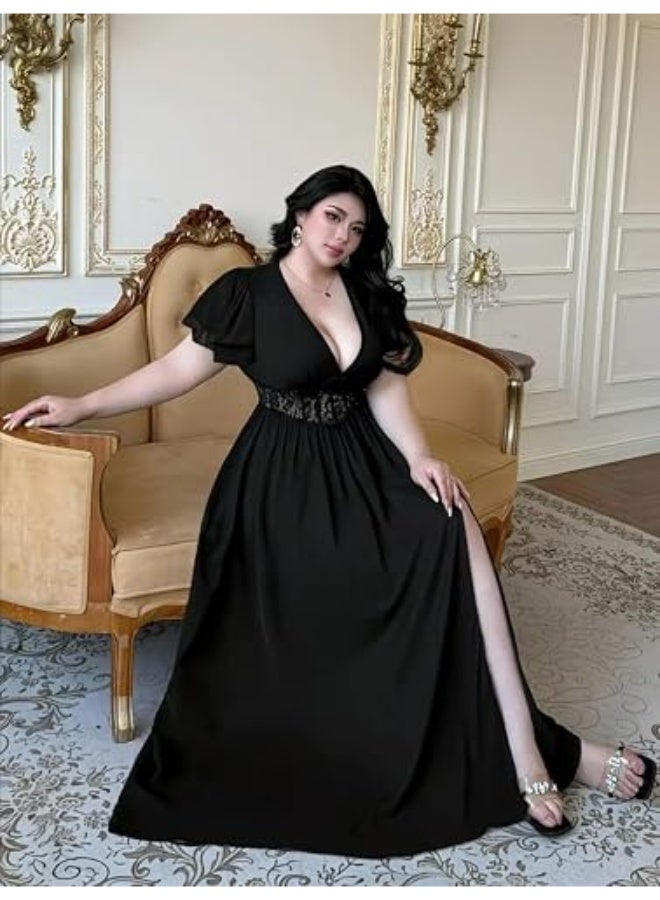 Women's Summer Black Dress with New Design, Lace Details, and Smocked Waist – Elegant Look for Daily Wear and Events Code 7331 - Image 3
