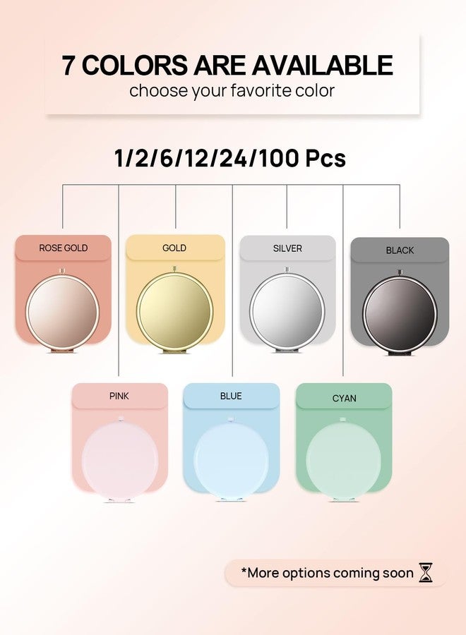 Getinbulk Compact Mirror for Purse, Double-Sided 1X/2X Magnifying Metal Pocket Makeup Mirrors(Round,Pink Marshmallow) - Image 4