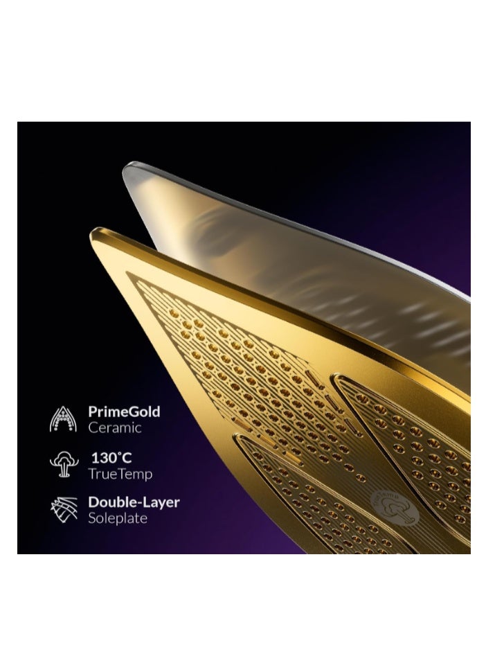 Feller Germany Vanguard Series Steam Iron, 2600W, Prime Gold Ceramic Double Sole Plate with Anti Calc, Auto Shut off, TrueTemp, Easy One Button Steam, SI260, 2Y Guarantee-UAE Version - Image 5
