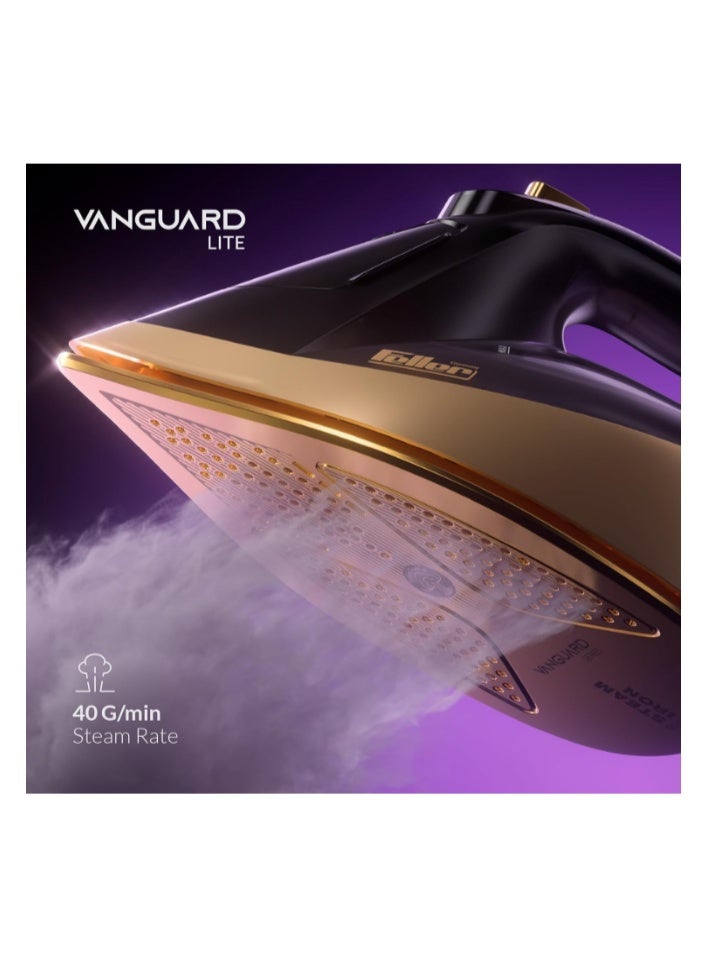 Feller Germany Vanguard Series Steam Iron, 2600W, Prime Gold Ceramic Double Sole Plate with Anti Calc, Auto Shut off, TrueTemp, Easy One Button Steam, SI260, 2Y Guarantee-UAE Version - Image 4