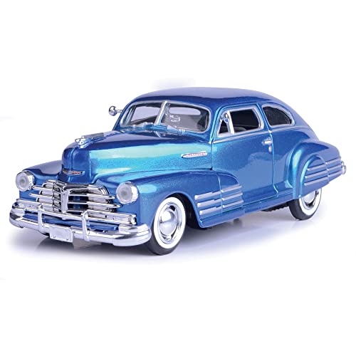 Motormax 1948 Chevy Aerosedan Fleetline Hard Top 1/24 Scale Diecast Model Car Model Blue - Image 5