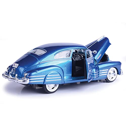 Motormax 1948 Chevy Aerosedan Fleetline Hard Top 1/24 Scale Diecast Model Car Model Blue - Image 3