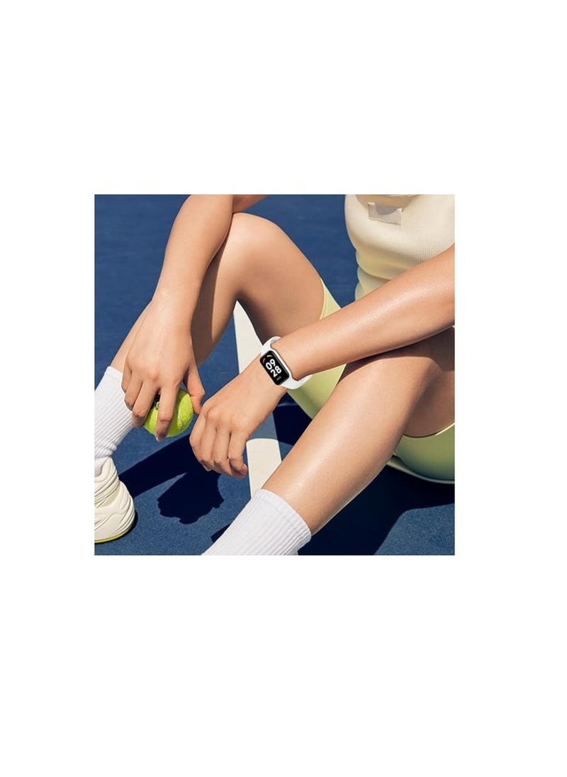 سوار بديل من السيليكون متوافق مع Xiaomi Smart Band 8 Active (أبيض)