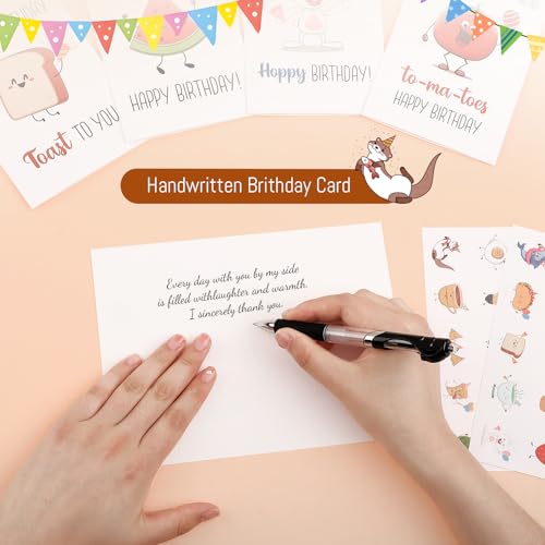 Thboxes 40 Birthday Cards with Envelopes & Stickers Set, 4"x6" Funny Bulk Birthday Card 20 Unique Designs Cute Handmade Greeting Card for Kids, Women, Friends, Family, Work & Office - Image 5