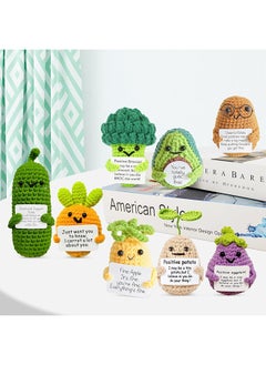 MVAQKLM  Handmade Crochet Positive Potato,8PCS Emotional Support Vegetables Knitted Wool Pickel Doll with Positive Card for Birthday Gifts Party Home Decor  - Image 4