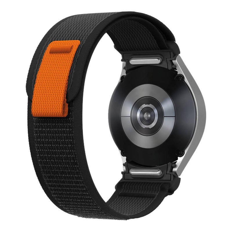 Orange Nylon Loop Strap Smartwatch Band Compatible with Samsung Galaxy Watch 4 with Adjustable Fit Replacement Strap for Daily Wear - Image 5