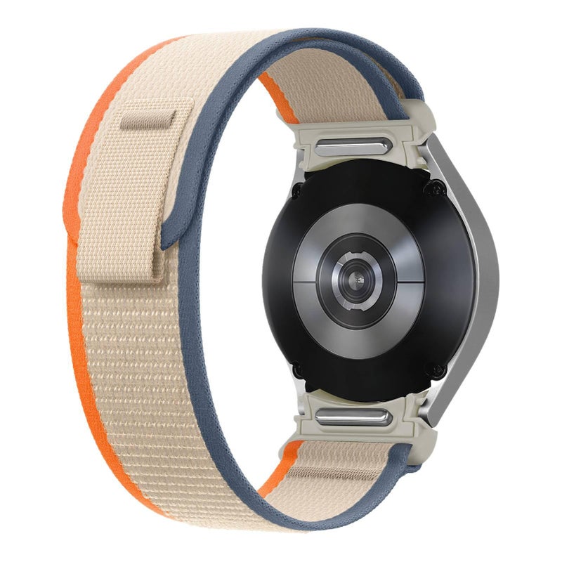 Orange Nylon Loop Strap Smartwatch Band Compatible with Samsung Galaxy Watch 4 with Adjustable Fit Replacement Strap for Daily Wear - Image 1
