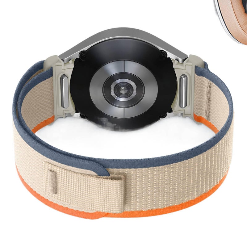 Orange Nylon Loop Strap Smartwatch Band Compatible with Samsung Galaxy Watch 4 with Adjustable Fit Replacement Strap for Daily Wear - Image 4