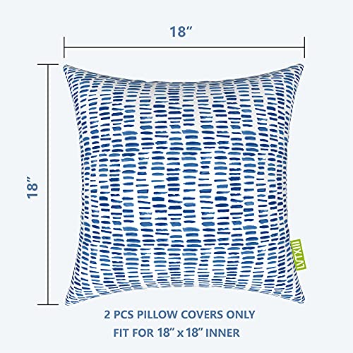 LVTXIII Outdoor Pillow Covers ONLY, Square Throw Pillow Covers, Modern Cushion Cases for Sofa Patio Couch Decoration 18 x 18 Inch, Pack of 2, Pebble Blue - Image 2