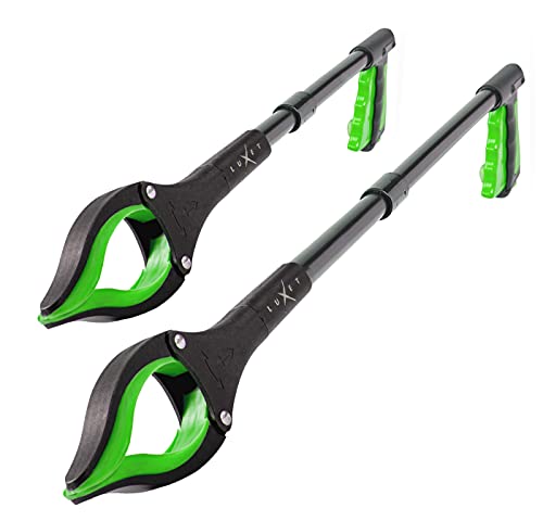 Luxet Grabber Reacher Tool 2 Pack Updated Version Long 1932 Inch Foldable Pick Up Stick Strong Grip Magnetic Tip Lightweight Trash Picker Claw Reacher Grabber Tool for Elderly Reaching Luxet Green - Image 2