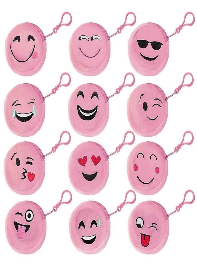 Bigwheels Smiley Pink Coin Pouch Purse Case Wallet Best Birthday Return Gifts Boys,Girls & Kids Pack of 12 - Image 1