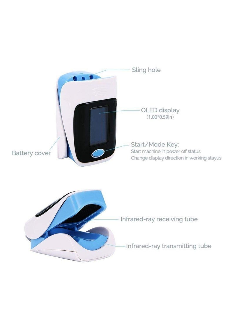 WHO - Fingertip Pulse Digital Oximeter Oxygen Monitor with 4 Directions Display Digital Finger Pulse Oximeter Heart Rate Detector Finger Clip Pulse Oximeter Monitor LED Display Blood Oxygen Sensor - Image 1