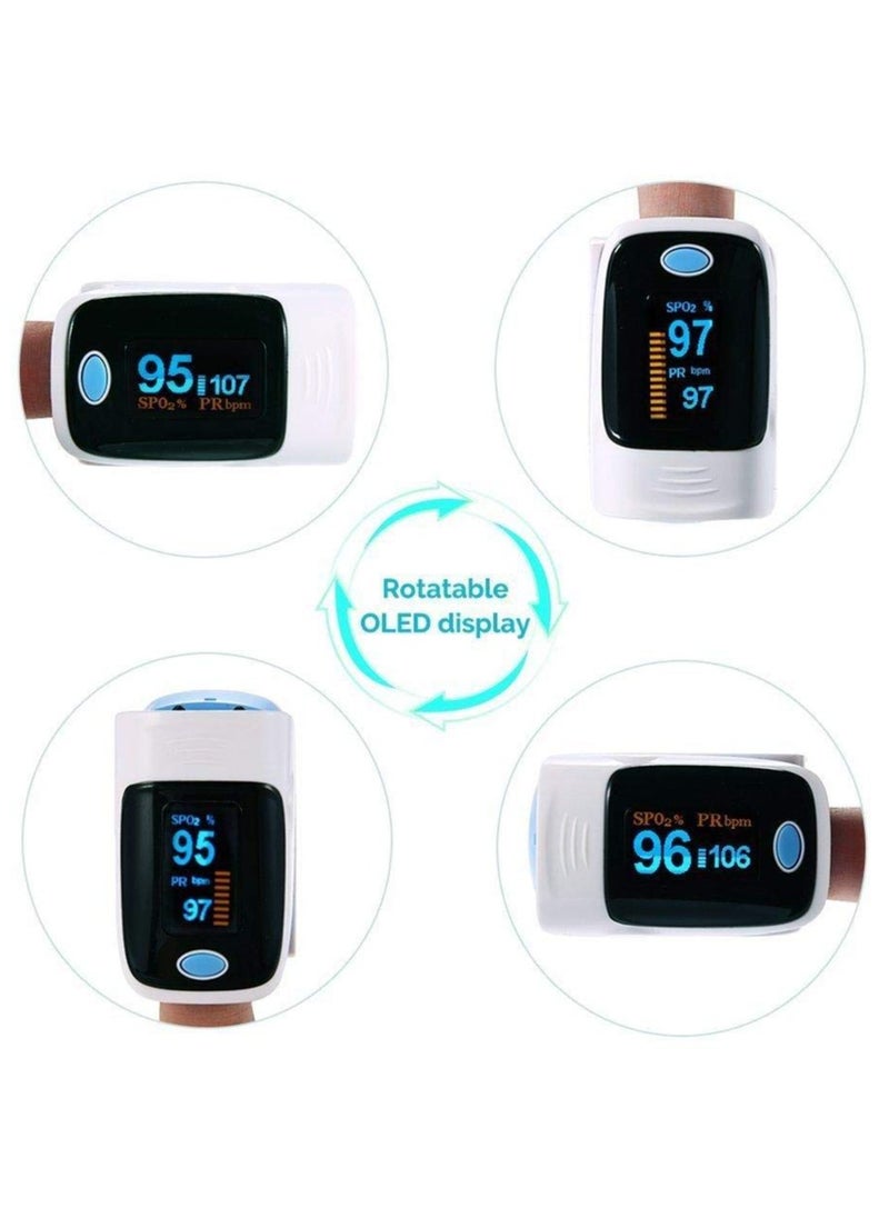 WHO - Fingertip Pulse Digital Oximeter Oxygen Monitor with 4 Directions Display Digital Finger Pulse Oximeter Heart Rate Detector Finger Clip Pulse Oximeter Monitor LED Display Blood Oxygen Sensor - Image 1