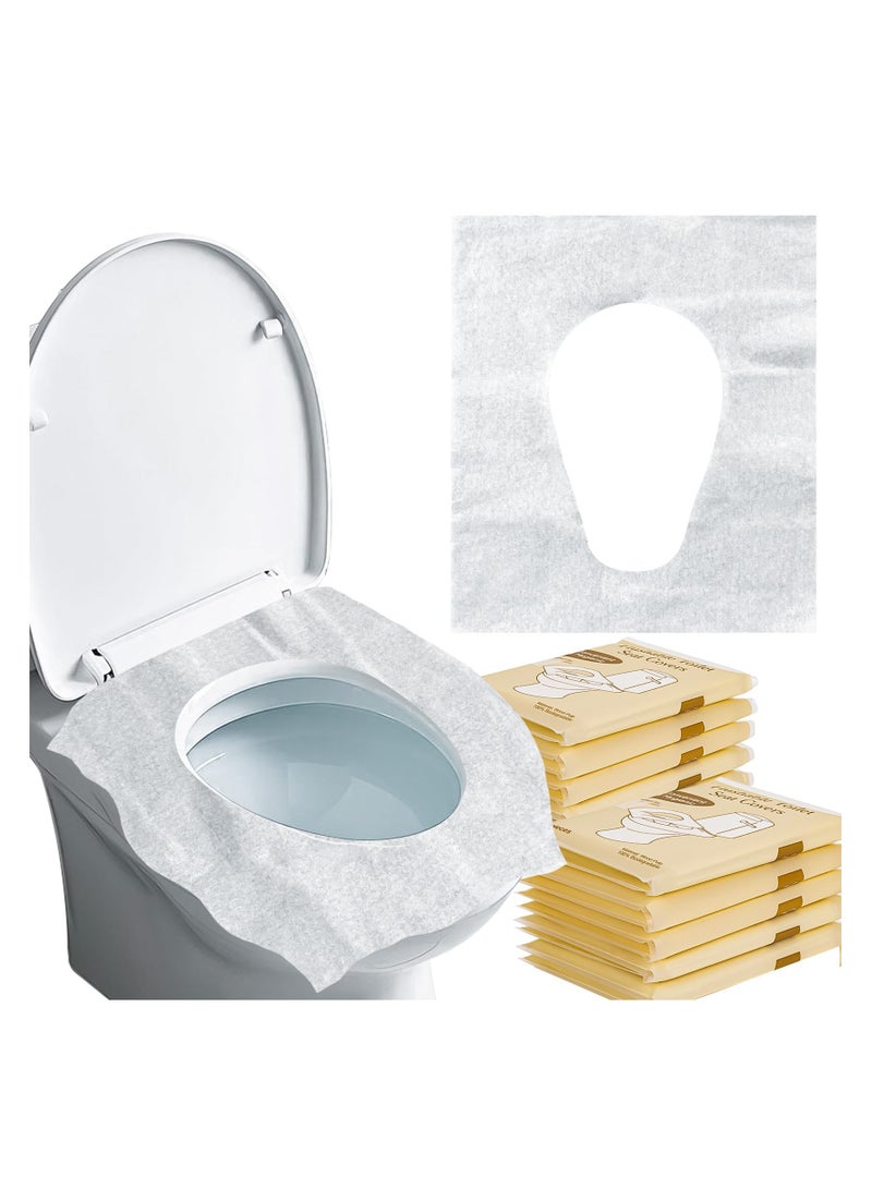 Flushrenic 100 disposable toilet seat covers - toilet seat covers, portable toilet seat paper covers, disposable washable bathroom travel camping hotel essentials, no stickers, suitable for adult and child toilet training, excellent biodegradable accessories for public restrooms, airplanes, camping.  - Image 1