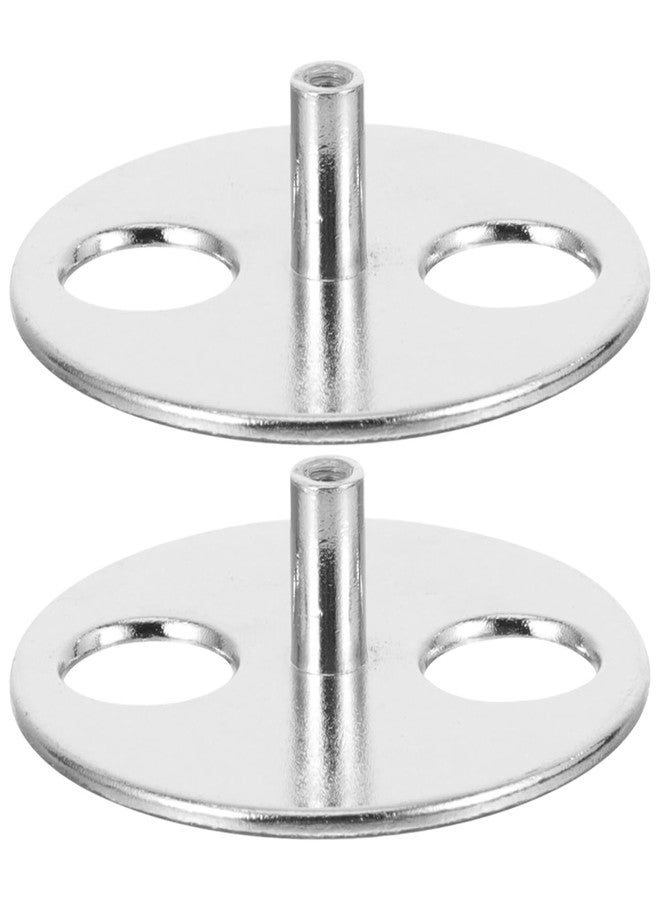 SUPVOX 2Pcs Music Box Replacement Parts: Metal Winding Key & Round Base Plate (55mm/2.16in) - DIY Repair Accessory for Wind-Up Music Box Mechanism - Image 1