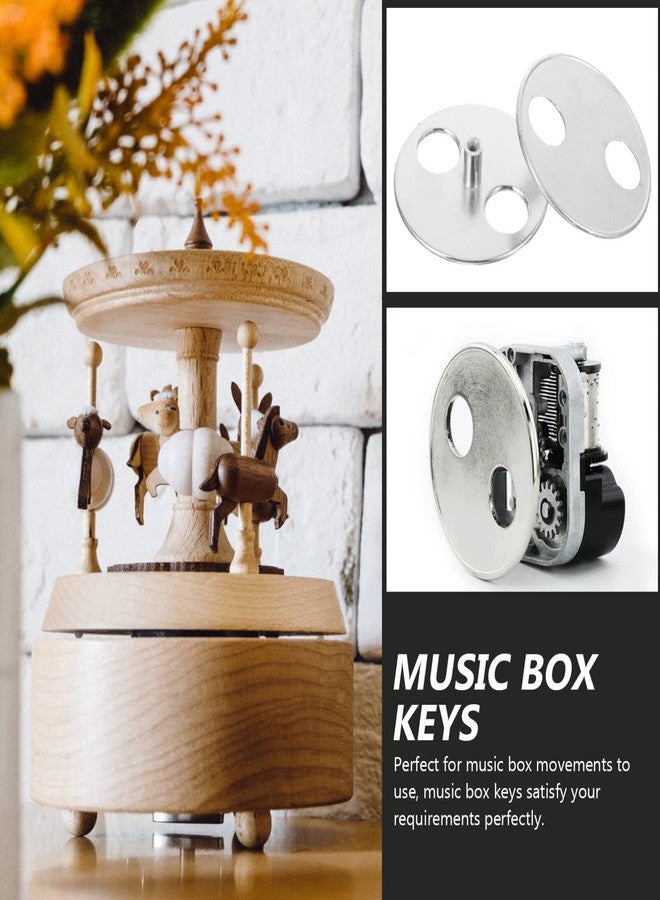 SUPVOX 2Pcs Music Box Replacement Parts: Metal Winding Key & Round Base Plate (55mm/2.16in) - DIY Repair Accessory for Wind-Up Music Box Mechanism - Image 2
