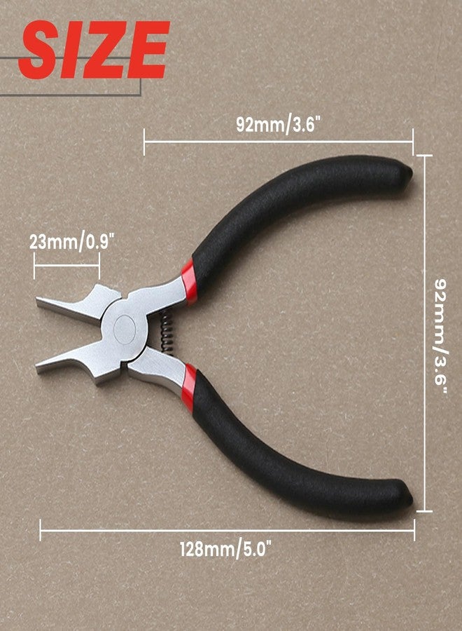 LEONTOOL كماشة مسطحة بزاوية 5 بوصات من ليونتول لصنع المجوهرات، كماشة بفك ناعم، كماشة بيل دك رفيعة 1 مم، كماشة دقيقة للمجوهرات، أداة صغيرة لصنع المجوهرات لثني الأسلاك، تسوية، فتح الخواتم - Image 4