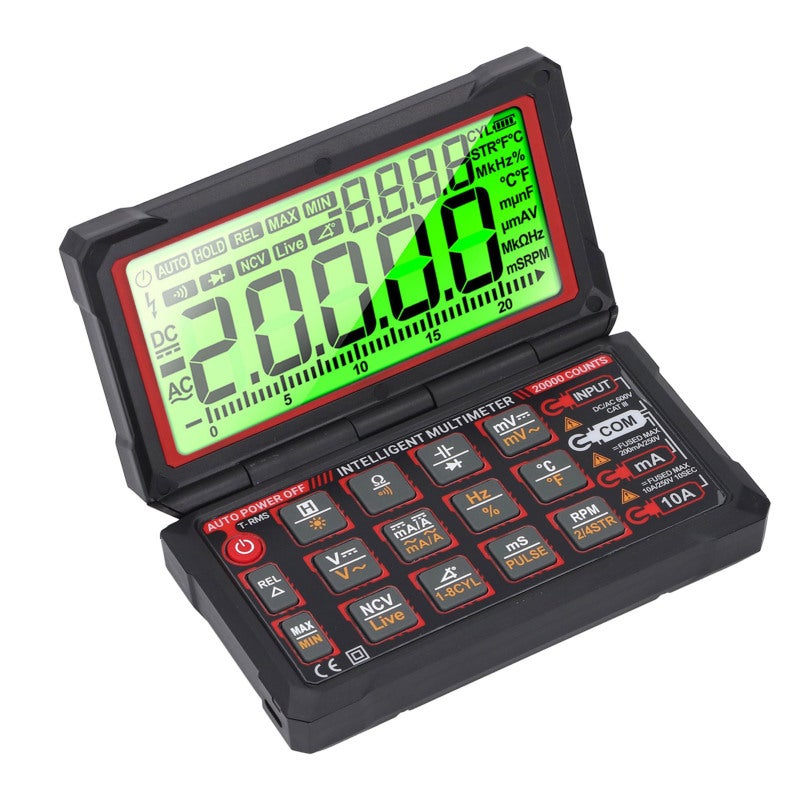 Digital Multimeter 3.7V 1800mAh Li Battery 180° Flip Screen - RPM Engine Speed Measurement Auto Repair Tool for Automotive Maintenance - Image 4