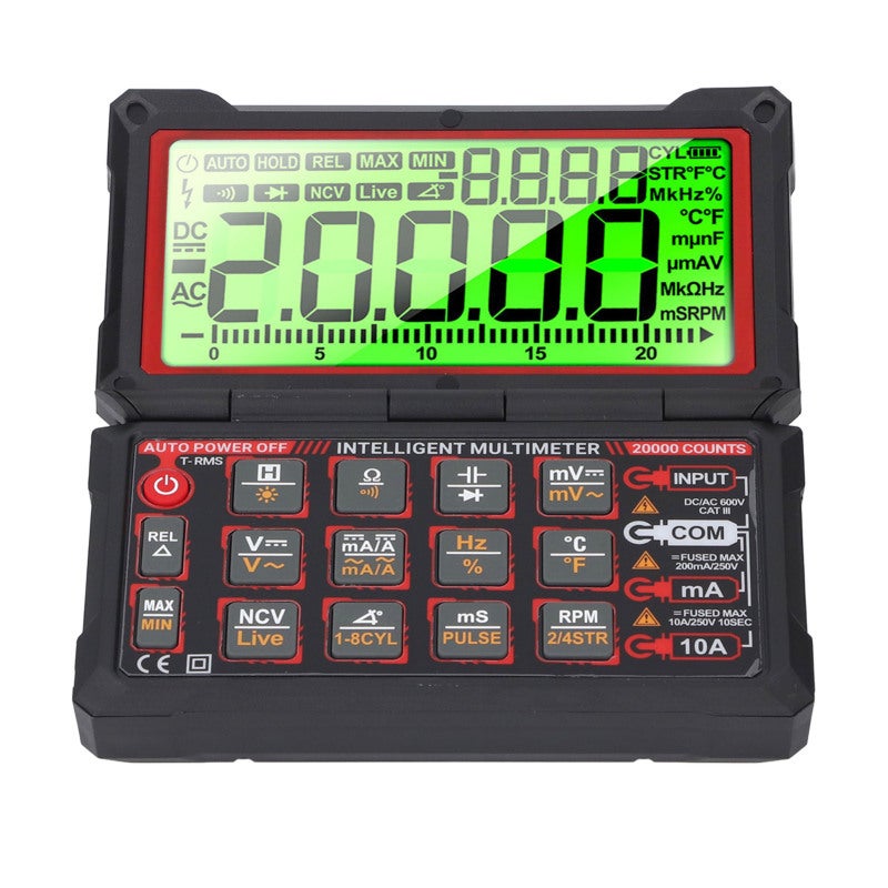 Digital Multimeter 3.7V 1800mAh Li Battery 180° Flip Screen - RPM Engine Speed Measurement Auto Repair Tool for Automotive Maintenance - Image 1