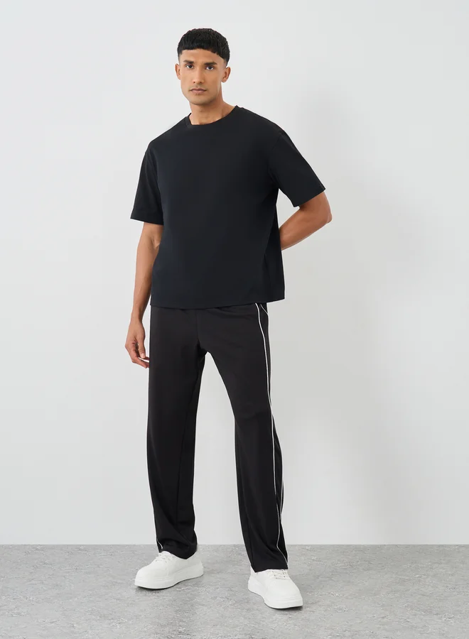Styli Styli Slogan Back Printed Crew Neck Oversized T-Shirt