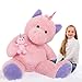 MorisMos Giant Stuffed Unicorn 4 Foot 51 Giant Unicorn Stuffed Animal with Baby Pony Doll for Girl Boy Kid Mother Jumbo Pink Stuffed Animal for Baby Shower Birthday Christmas Valentines - Image 4