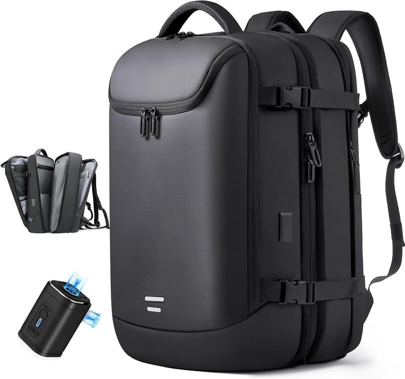 TANGCORLE Vacuum Seal Travel Backpack 45L Expandable Air Compression System Water Resistant 17 Inches Laptop Backpack for Women & Men with USB Charging Port- Vacuum Pump Included - Image 1