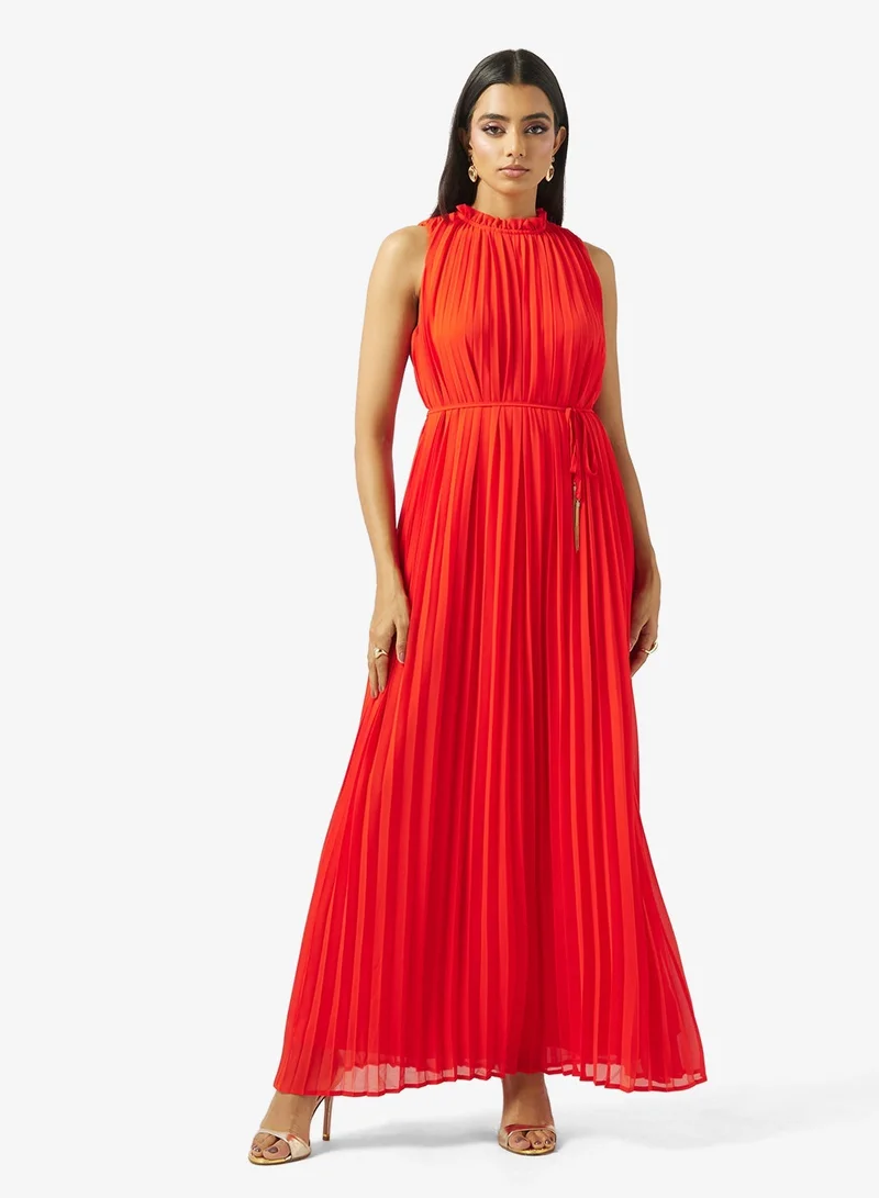 Vero Moda  Tie Detailed Plisse Maxi Dress for Women | Best Price UAE