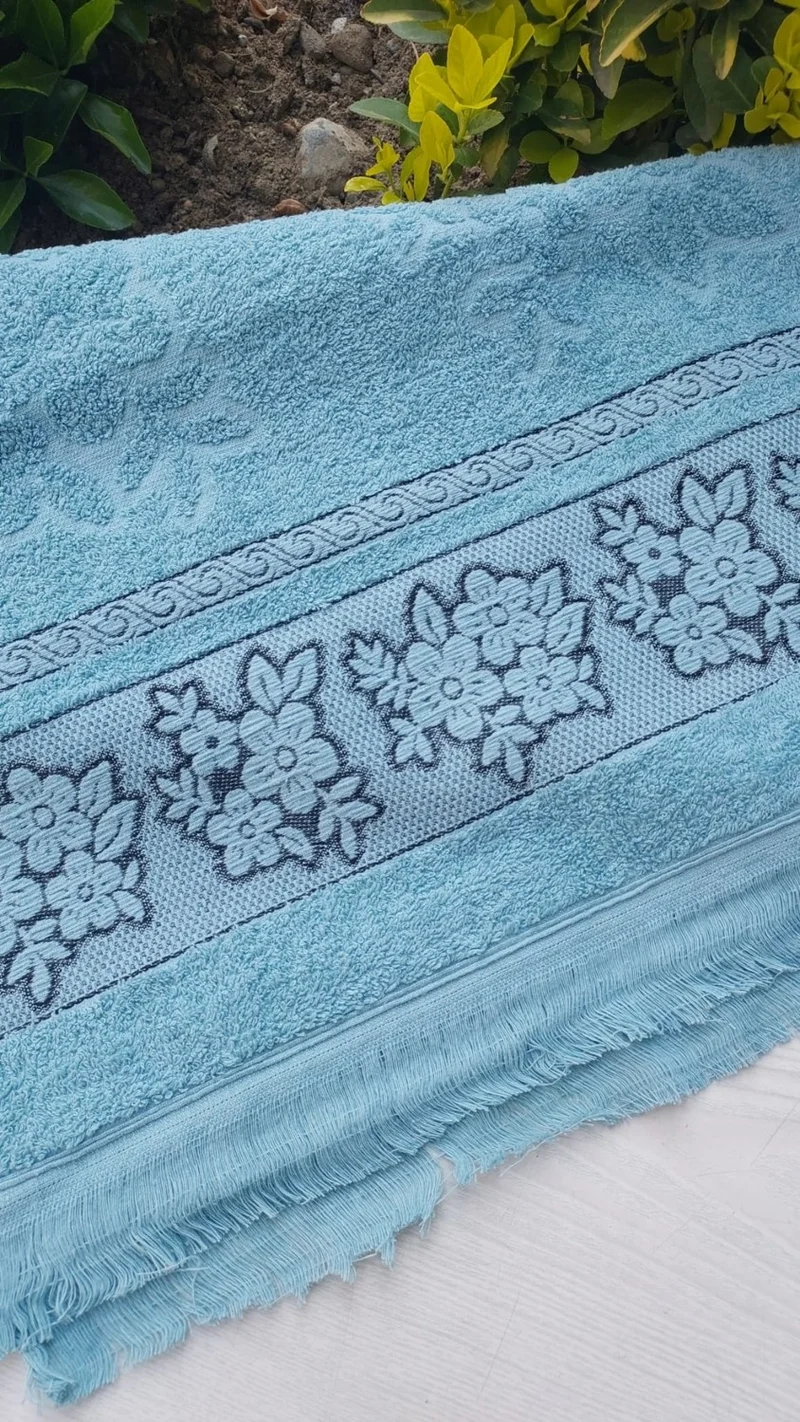 تكستلجي Textile Manufacturer Fringed Embroidered 50 x 90 cm Hand Face Towel