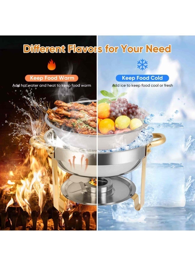 baytella Stainless Steel Chafing Dish Buffet Food Warmer 4.5L with Lid Water Tray and Fuel Holder for Parties Catering and Events – 1PCS - Image 2
