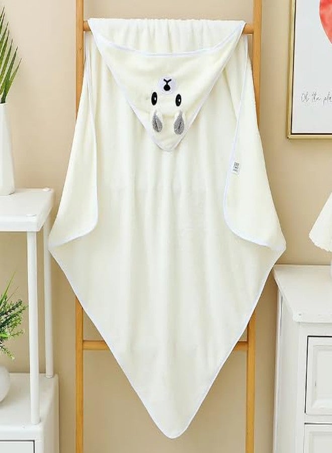 TEDDYIFY Premium Soft Bath Towel for Babies, Newborn, Infant and Toddler, Ultra Absorbent, Natural Baby Stuff Towel with Hood for Boy and Girl 0-5 Years (Bird White, 0-5 Years) - Image 1